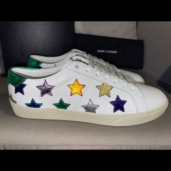 Saint Laurent Men’s Court Classic SL/06 Star Low Top Leather Sneakers EU 41/US 8 - Picture 10 of 12